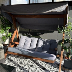 2.el ahşap salıncak sağlam sorunsuz bahçe balkon salıncağı